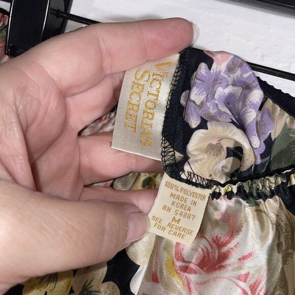 Vintage Victoria’s Secret Gold Label Floral High Cut Satin Bloomers Shorts M - Picture 5 of 8